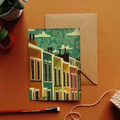 Greetings Card Totterdown Houses Greeting Card Bristol Scenes Greetings Card (various designs) homeware shops bristol gift shops bristol Emy Lou Holmes