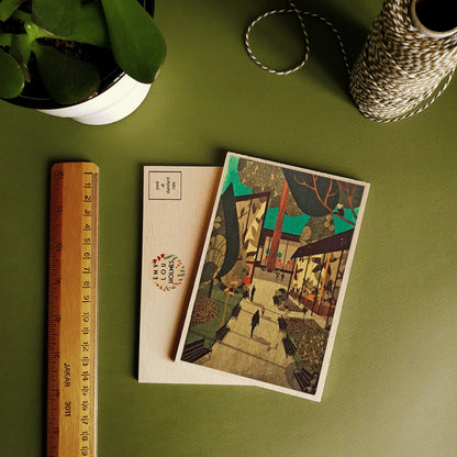 Postcard Bristol Zoo Gardens Wooden Postcard Bristol Scenes Wooden Postcard (various designs) homeware shops bristol gift shops bristol Emy Lou Holmes