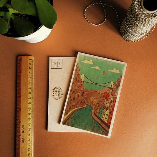 Postcard Clifton Suspension Bridge Wooden Postcard Bristol Scenes Wooden Postcard (various designs) homeware shops bristol gift shops bristol Emy Lou Holmes