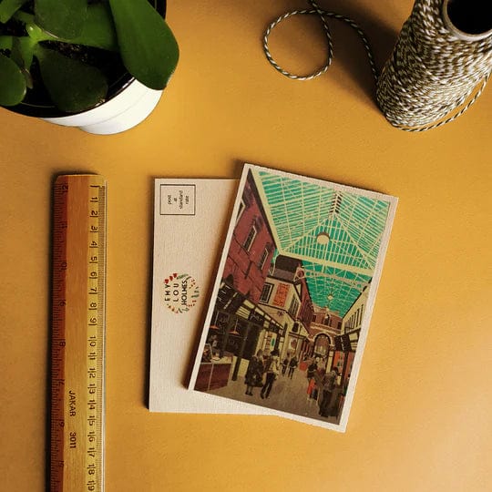 Postcard St Nicholas Market Wooden Postcard Bristol Scenes Wooden Postcard (various designs) homeware shops bristol gift shops bristol Emy Lou Holmes