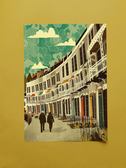 Print Royal York Crescent A3 Print Bristol Scenes A3 Print (various designs) homeware shops bristol gift shops bristol Emy Lou Holmes