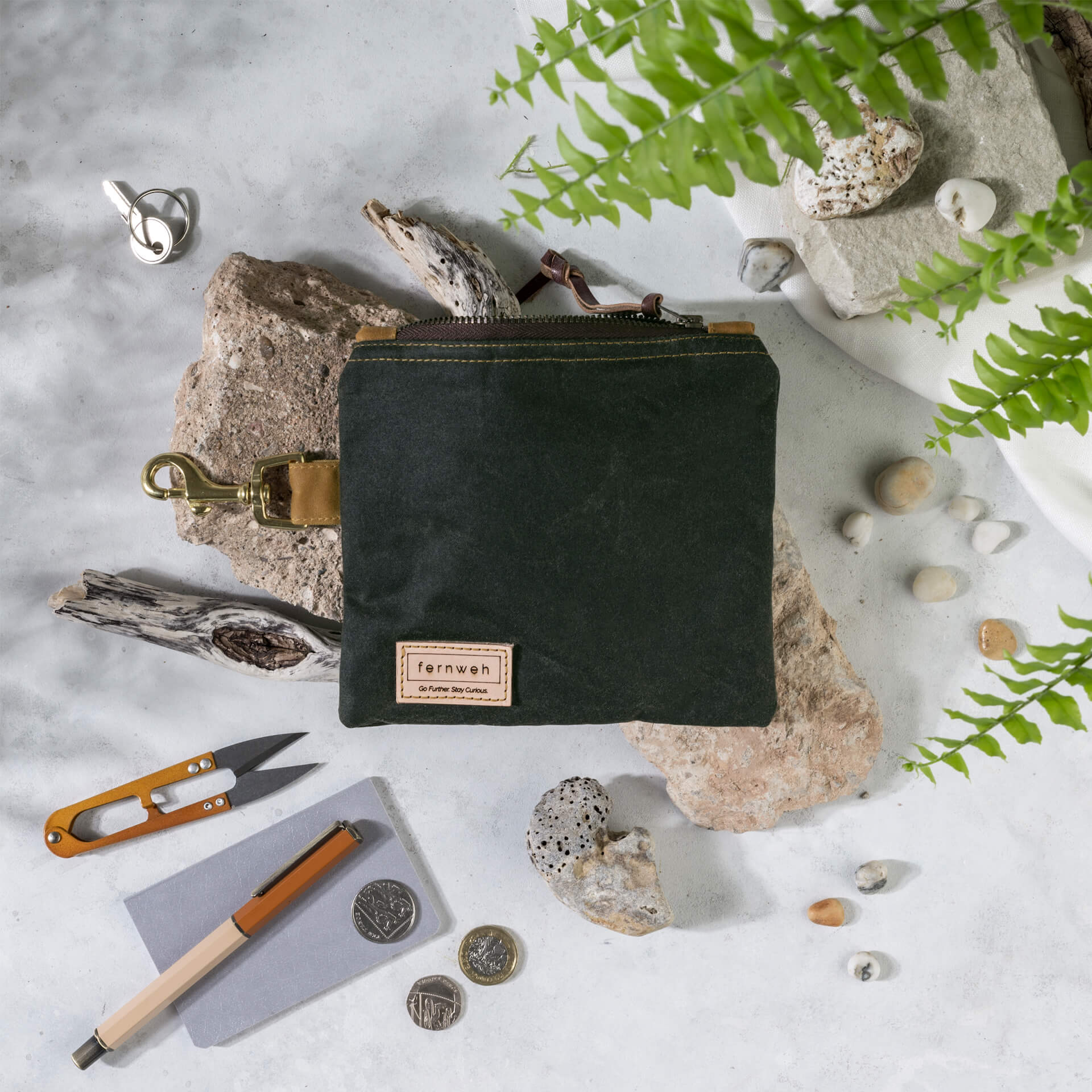 Purse / Wallet Forest Lochan -  Waxed Canvas Multi-Use Pouch (various colours) homeware shops bristol gift shops bristol Fernweh