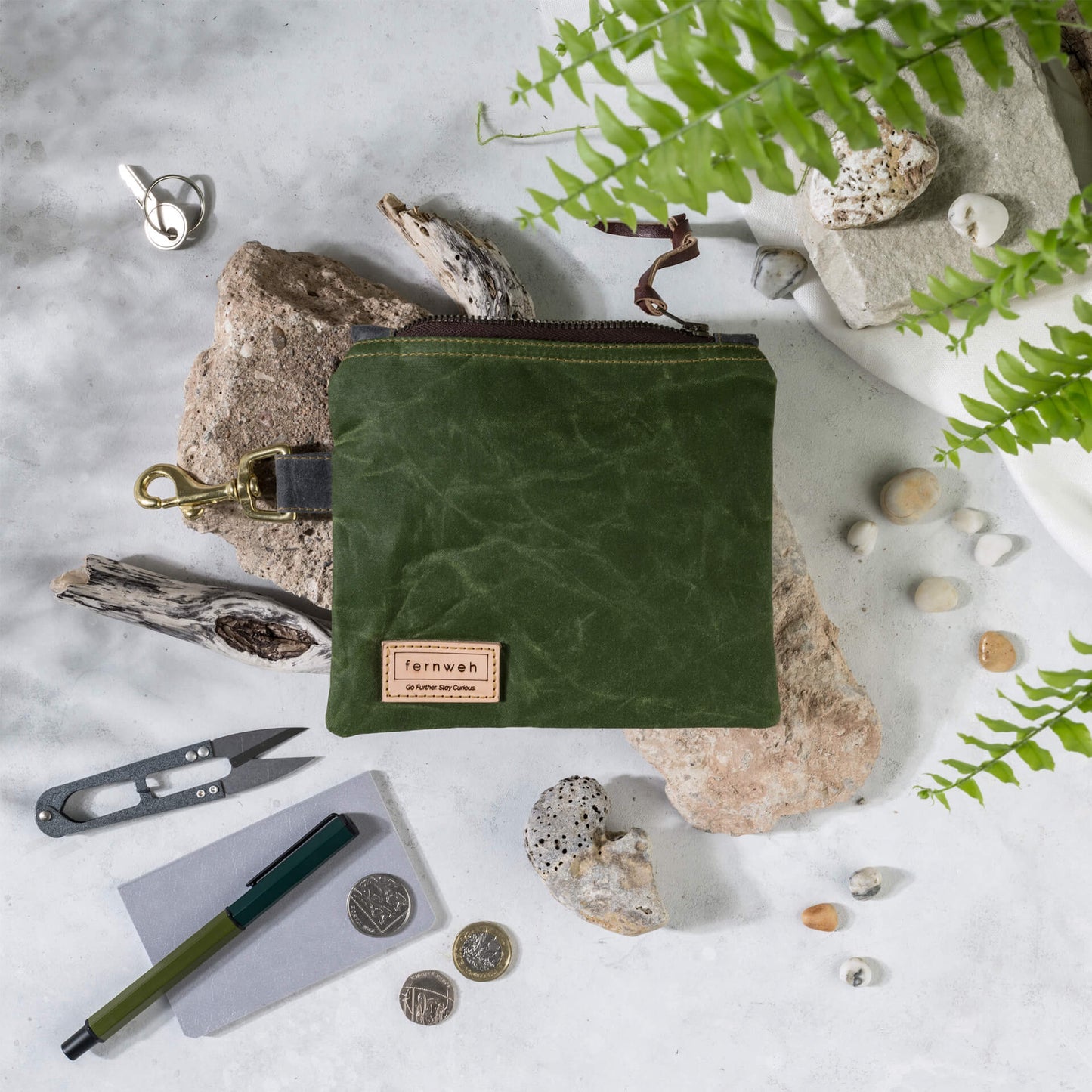 Purse / Wallet Moss Lochan -  Waxed Canvas Multi-Use Pouch (various colours) homeware shops bristol gift shops bristol Fernweh