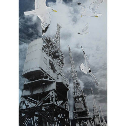 Prints Metallic dark blue A/P Gulls & Goods Cranes Screen Print - Two Variants homeware shops bristol gift shops bristol Fiona Hamilton