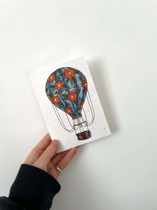 Greetings Card Plantable Seed Card - Hot Air Balloon homeware shops bristol gift shops bristol Flower Girl Studios