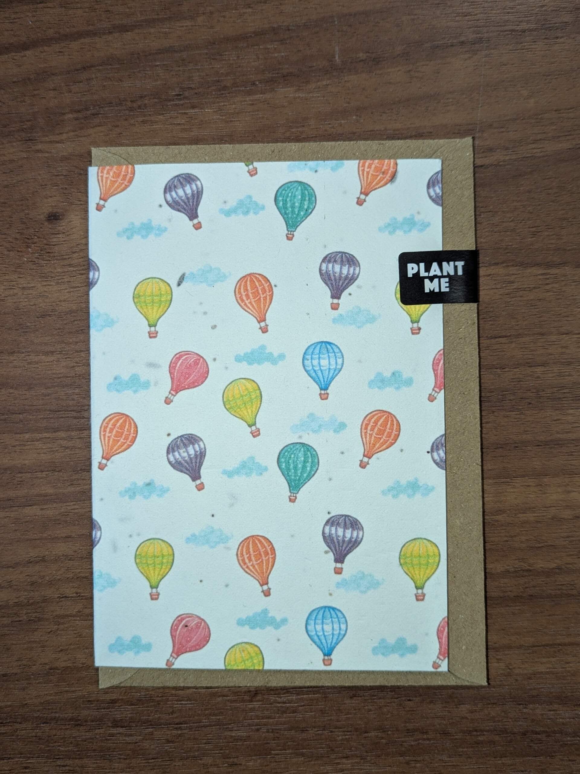 Greetings Card Plantable Seed Card - Hot Air Balloon Pattern homeware shops bristol gift shops bristol Flower Girl Studios