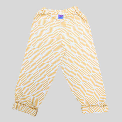 Reworked Trousers Medium (one size) Golden Hexagons Sustainable Trousers homeware shops bristol gift shops bristol Fruit Salad