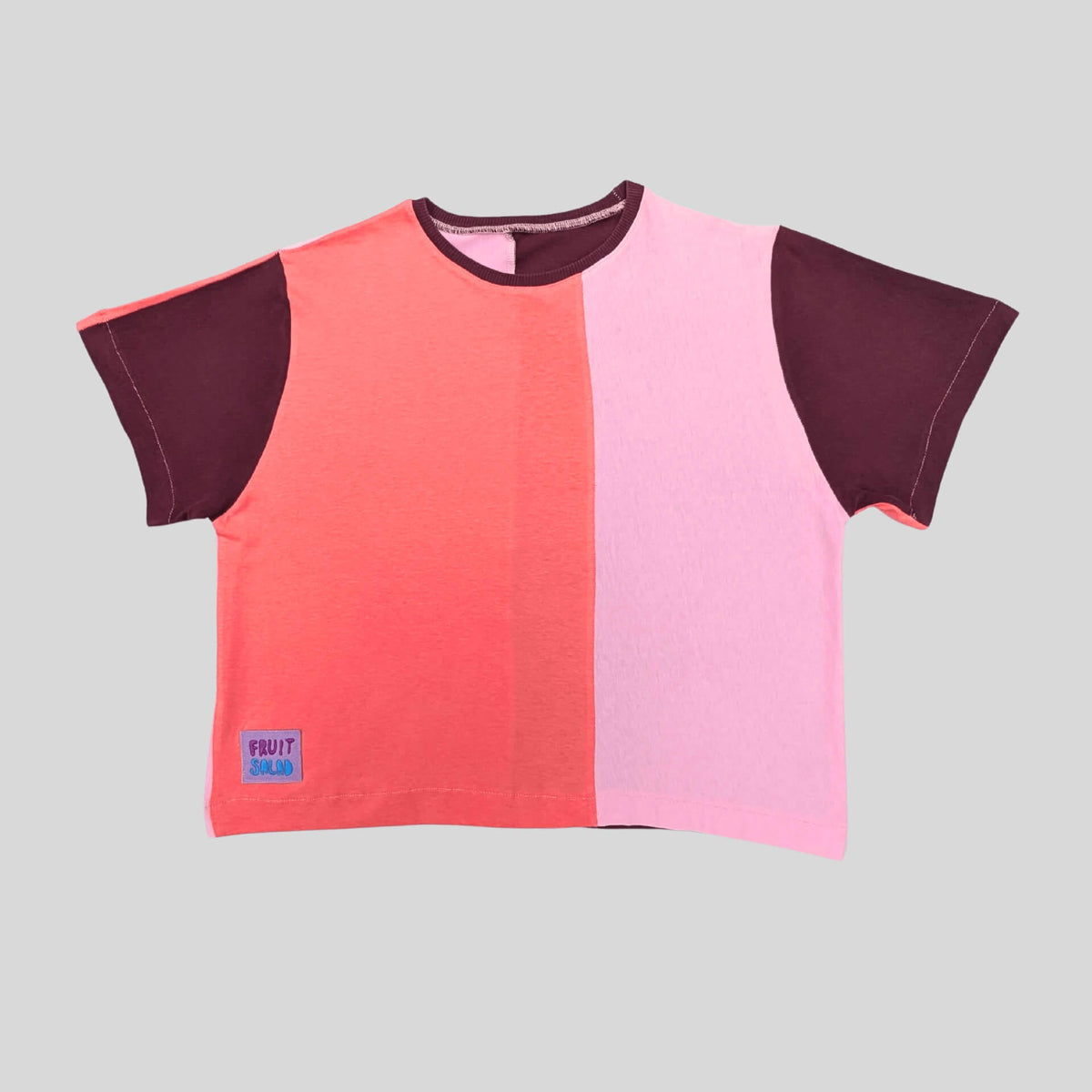 Sustainable T-shirt Medium Wine, Pink & Coral Sustainable Boxy T-shirt homeware shops bristol gift shops bristol Fruit Salad