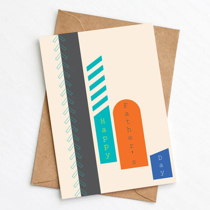 Greetings Card Geometric Fathers Day Card homeware shops bristol gift shops bristol Greenwich Paper Studio