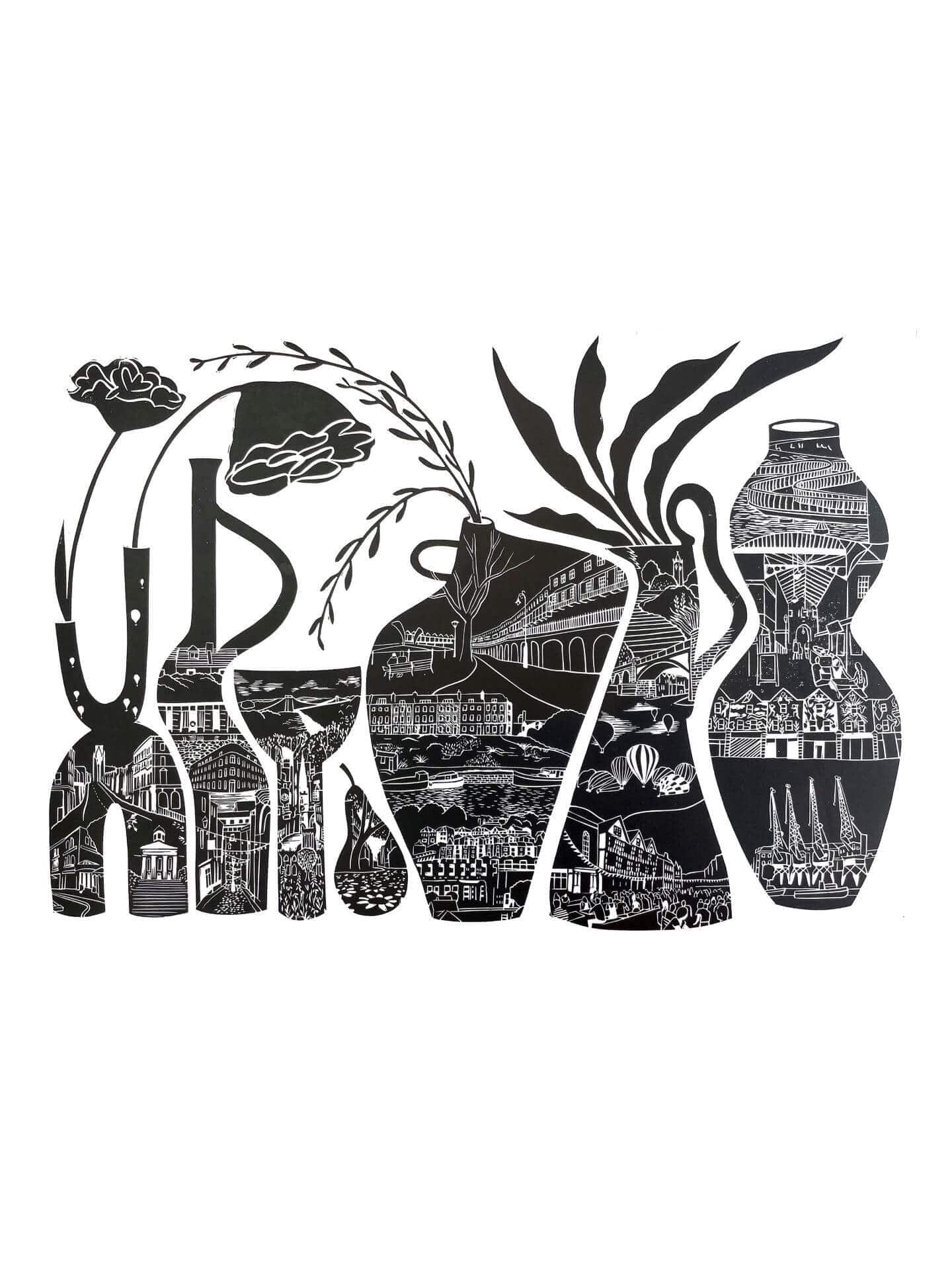 Artwork Unframed 'Bristol Vessels' A3 Giclee Print (Unframed or Framed) homeware shops bristol gift shops bristol Harriet Popham