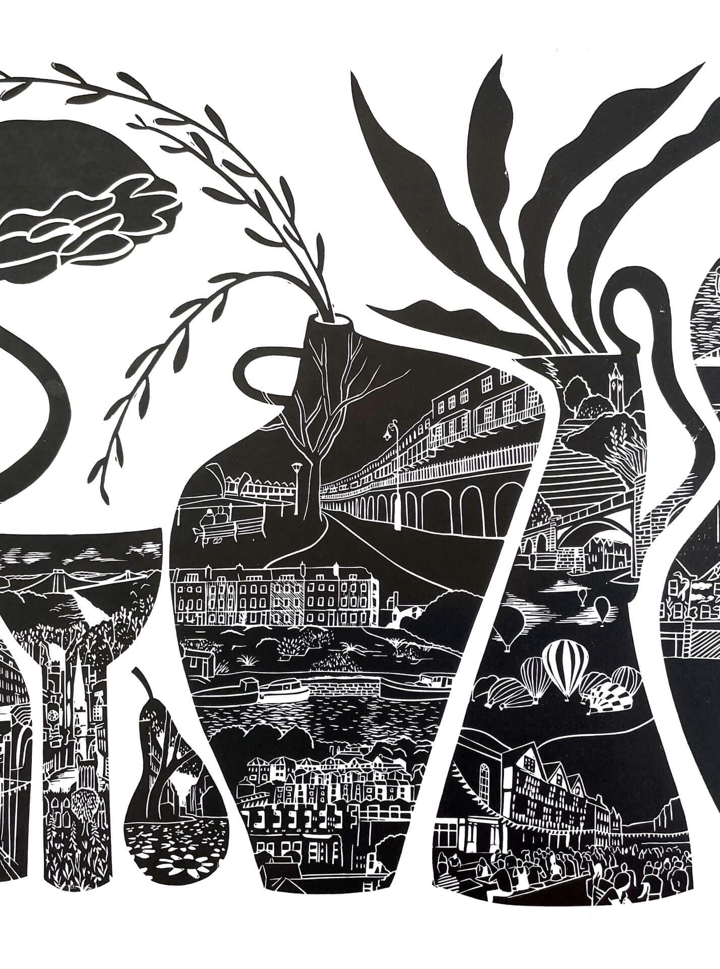 Artwork 'Bristol Vessels' A3 Giclee Print (Unframed or Framed) homeware shops bristol gift shops bristol Harriet Popham