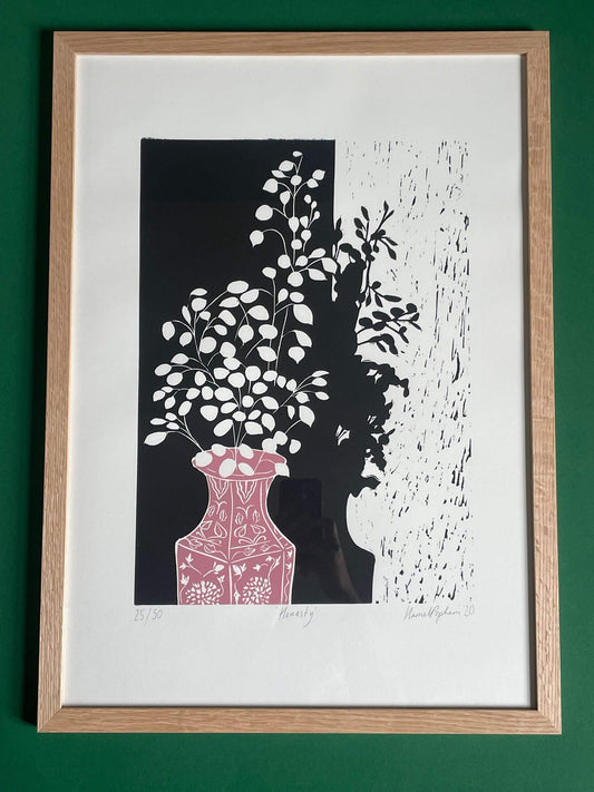 Framed Artwork Framed 'Honesty' A2 Original Lino Print homeware shops bristol gift shops bristol Harriet Popham