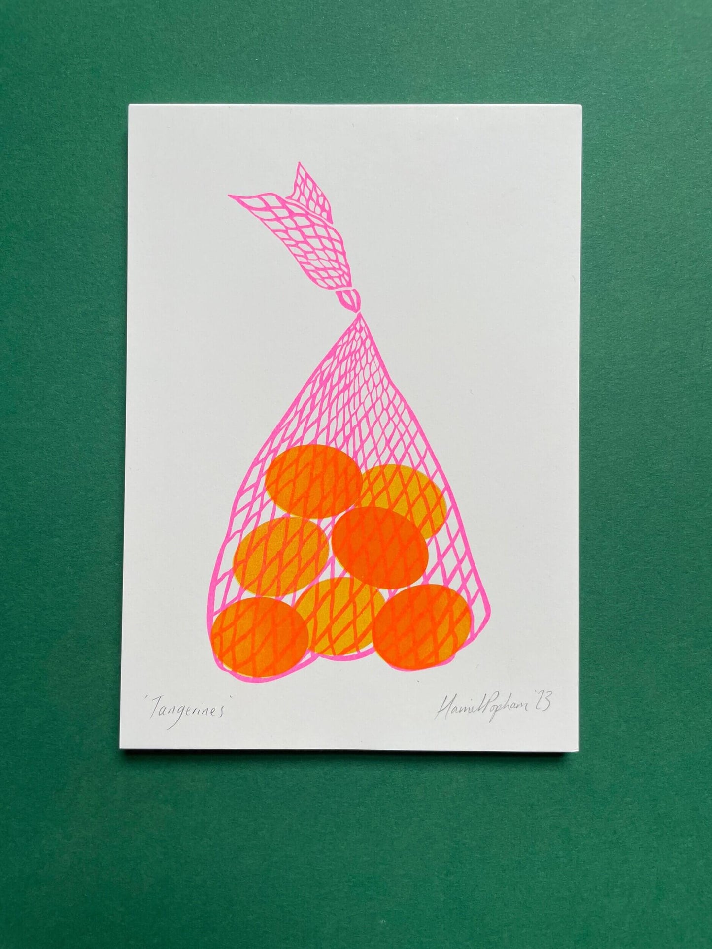Prints Tangerines - A5 Riso Print on Tree Free Paper (Unframed) homeware shops bristol gift shops bristol Harriet Popham