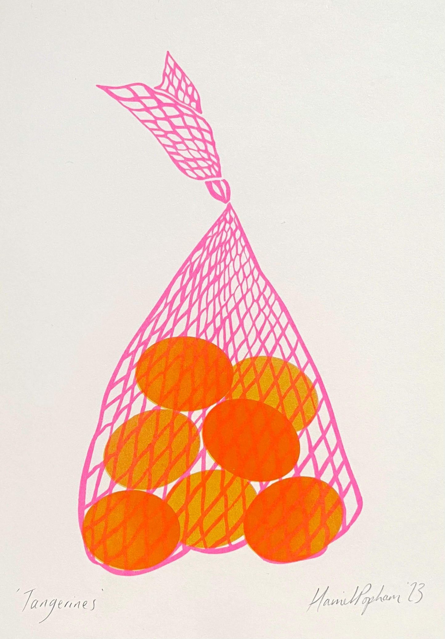 Prints Tangerines - A5 Riso Print on Tree Free Paper (Unframed) homeware shops bristol gift shops bristol Harriet Popham