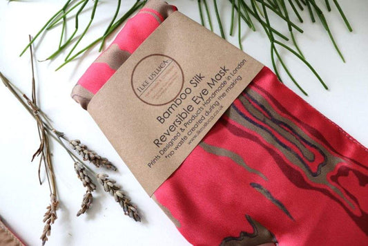 Sleep Mask Sleep Mask (Reversible) Bamboo Silk 'Coral' homeware shops bristol gift shops bristol Ilke Usluca Design