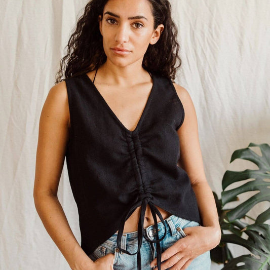 Clothing Black Inka Drawstring Top - Available in Four Colours homeware shops bristol gift shops bristol Inka Free