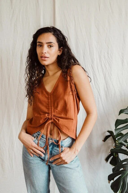 Clothing Rust Inka Drawstring Top - Available in Four Colours homeware shops bristol gift shops bristol Inka Free