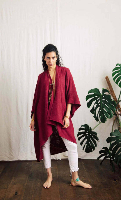Jackets & Coats Red Oversized Cotton Cardigan (various colours) homeware shops bristol gift shops bristol Inka Free