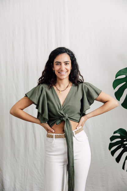 Tops Moss Inka Wrap Top (Various Colours) UK 6-14 homeware shops bristol gift shops bristol Inka Free