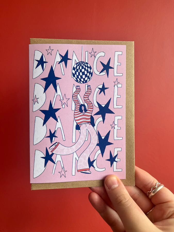 Greetings Card 'Dancing Queen' Greetings Card homeware shops bristol gift shops bristol Jemima Ruby