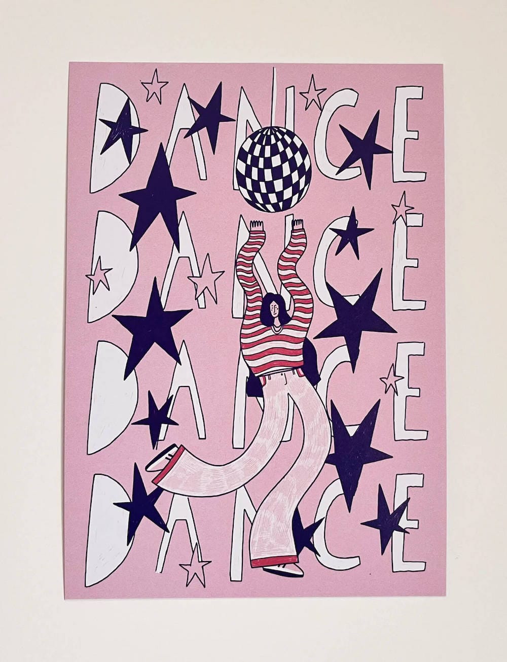 Illustrative Print Dancing Queen A5 Print homeware shops bristol gift shops bristol Jemima Ruby