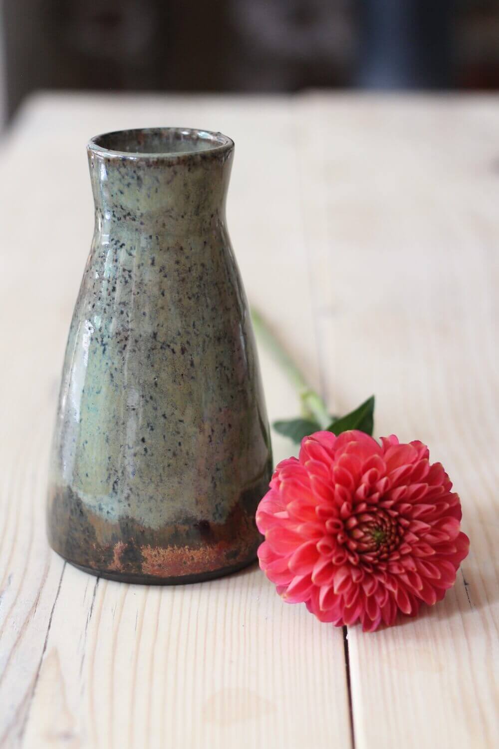 Handthrown Vase Green Landscape Handthrown Stoneware Landscape Vase homeware shops bristol gift shops bristol Jen Makes Pots