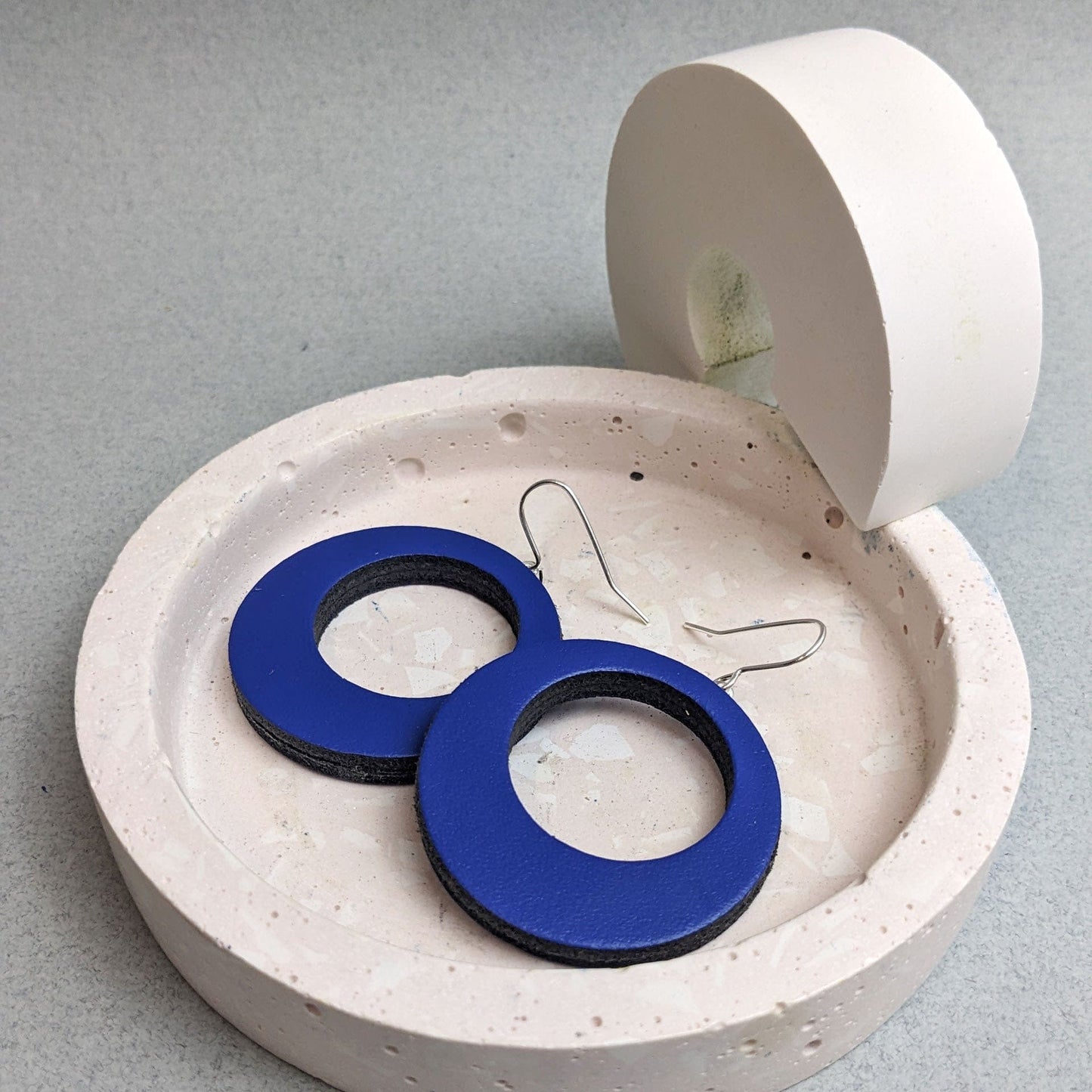 Earrings Royal Blue Recycled Leather Earrings - Medium Hoops (various colours) homeware shops bristol gift shops bristol Kay Morgan