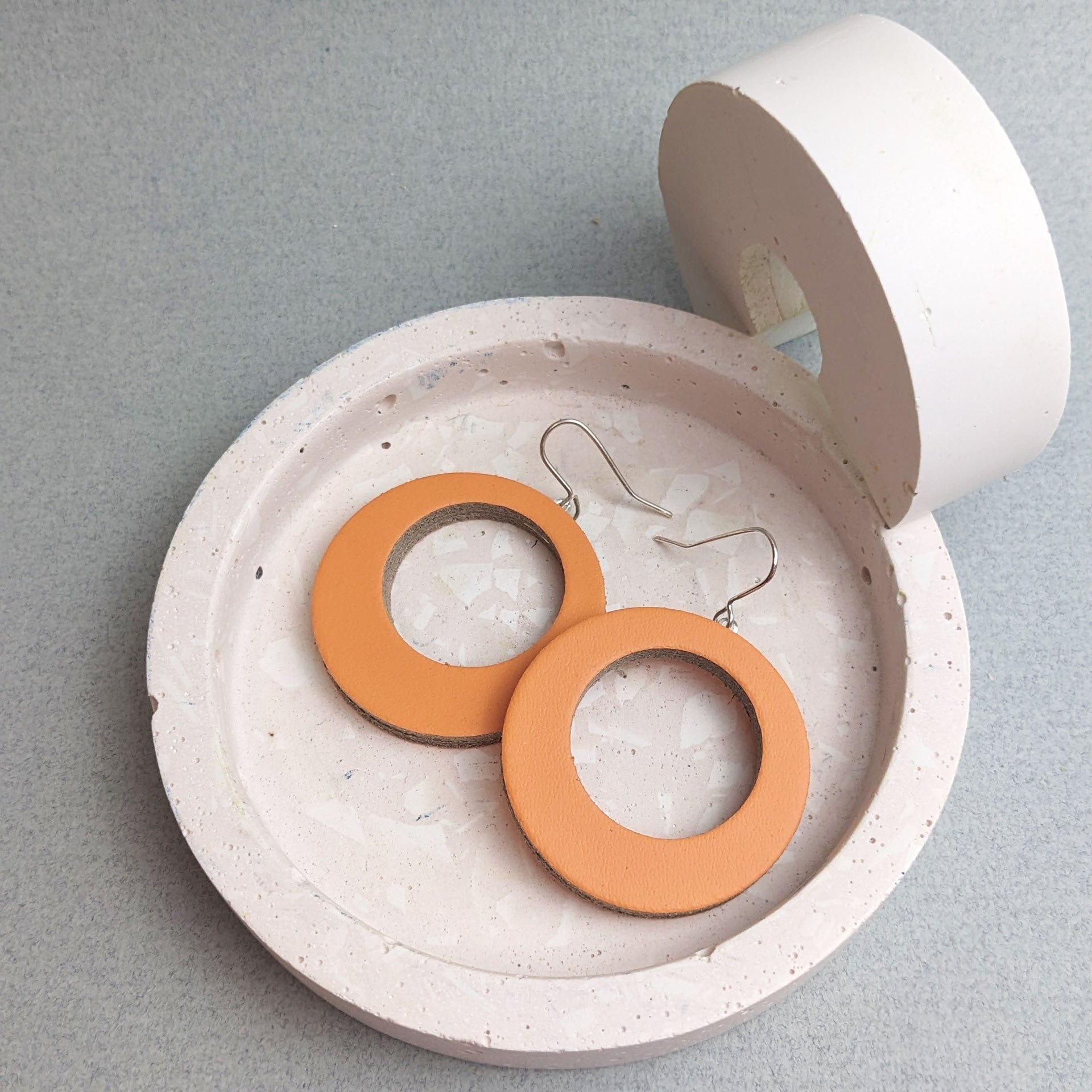 Earrings Recycled Leather Earrings - Medium Hoops (various colours) homeware shops bristol gift shops bristol Kay Morgan