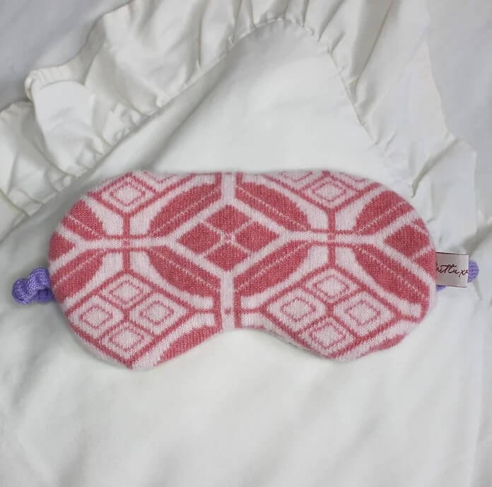 Rose Pink Luxury Knitted Eye Masks homeware shops bristol gift shops bristol Knitluxe Studio