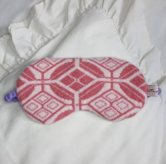 Rose Pink Luxury Knitted Eye Masks homeware shops bristol gift shops bristol Knitluxe Studio