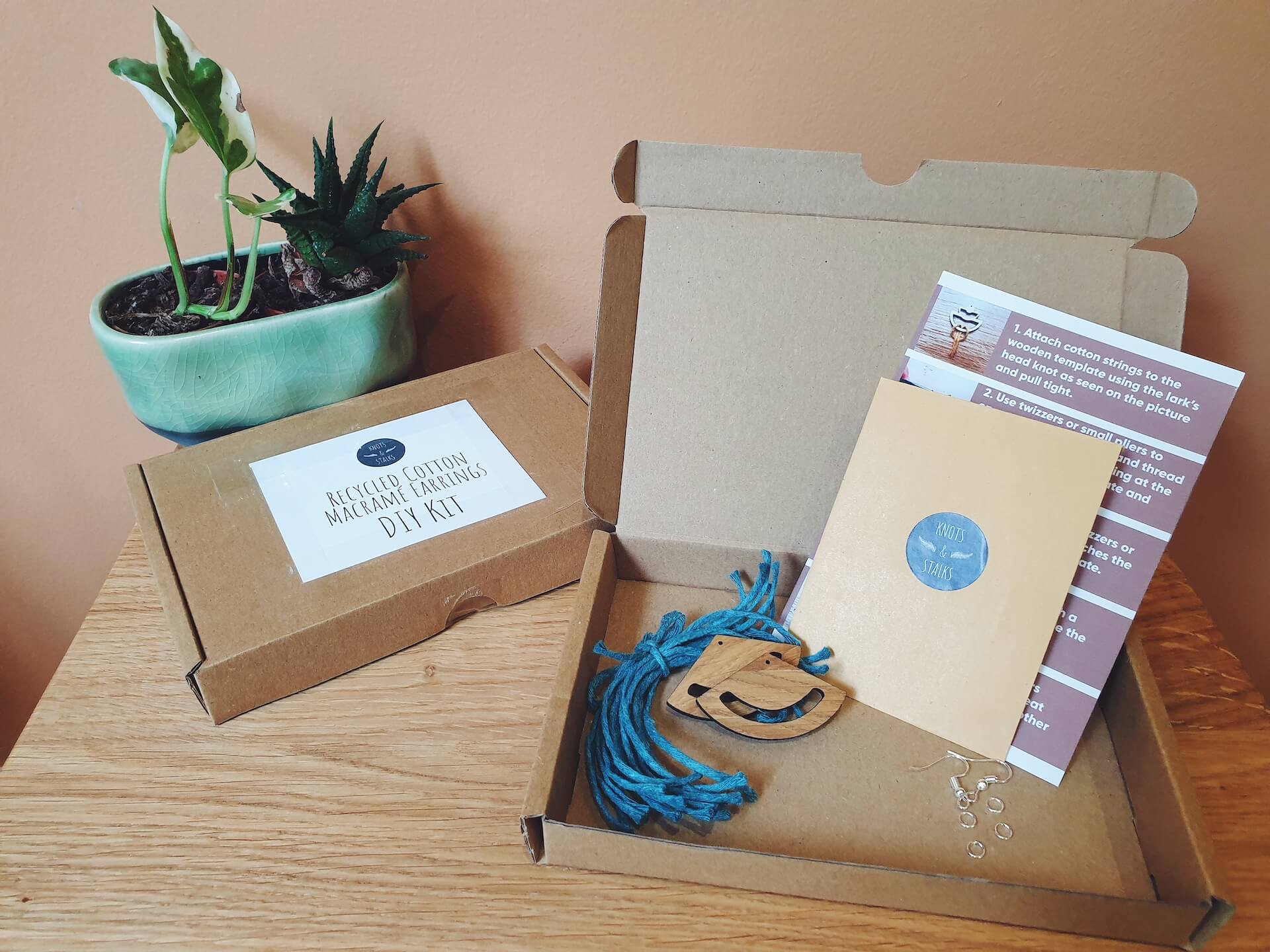 Making Kits Macramé Earrings DIY Kit (Various Colours) homeware shops bristol gift shops bristol Knots and Stalks