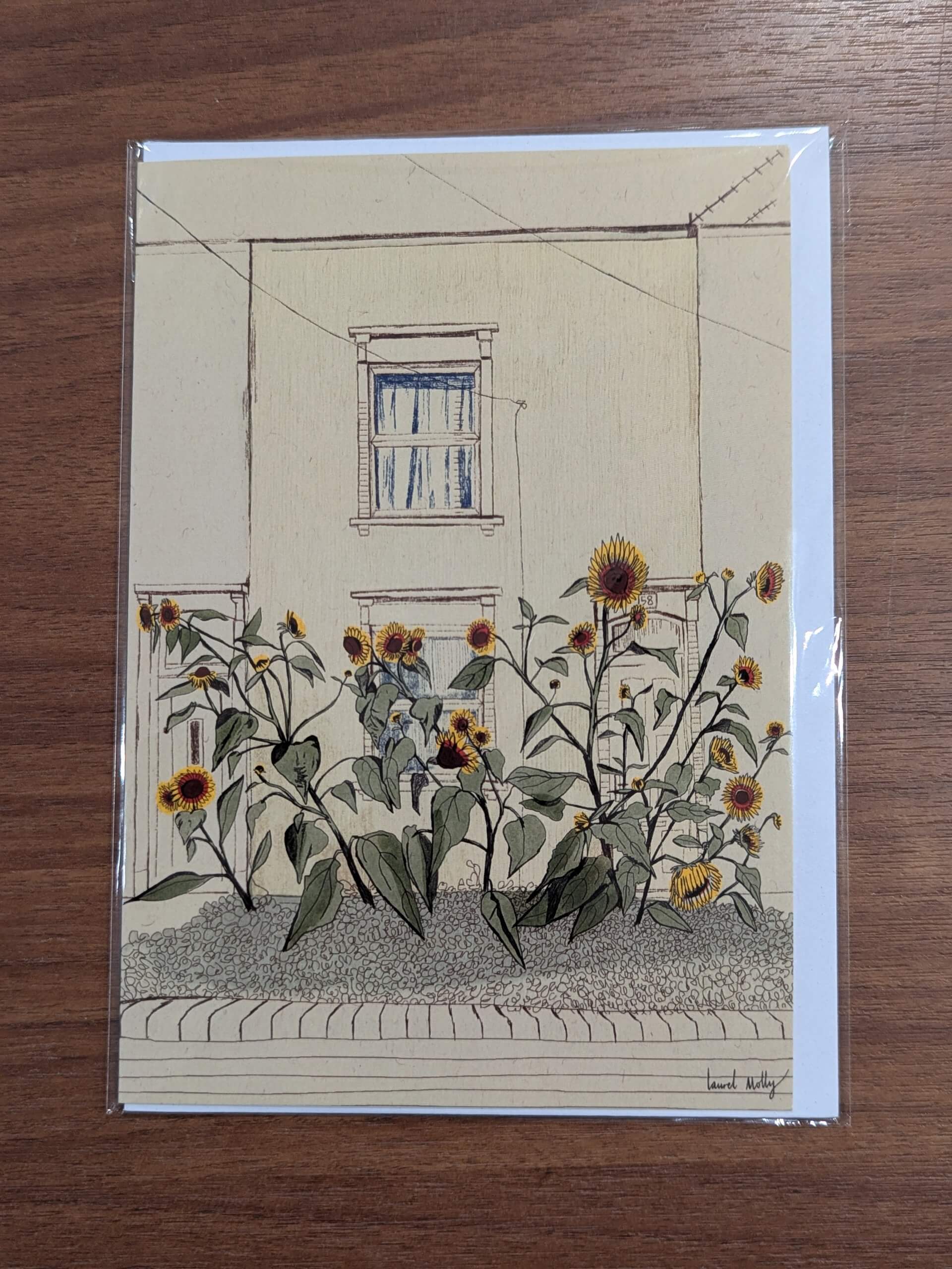 Greetings Card Card of Sunflowers in Southville Greetings Cards of Bristol (various designs) homeware shops bristol gift shops bristol Laurel Molly