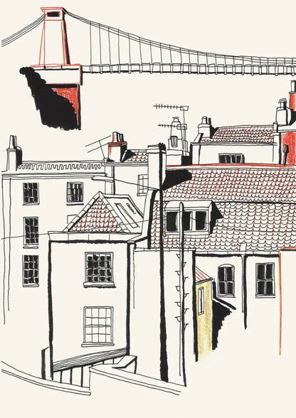 Print Digital Print of View of Suspension Bridge Digital Print of Bristol Scenes A5 (various designs) homeware shops bristol gift shops bristol Laurel Molly