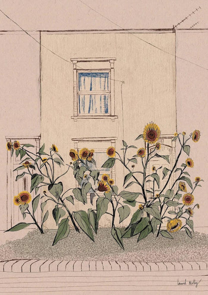 Print Giclee print of Sunflowers in Southville Giclee Print of Bristol Scenes A3 (various designs) homeware shops bristol gift shops bristol Laurel Molly