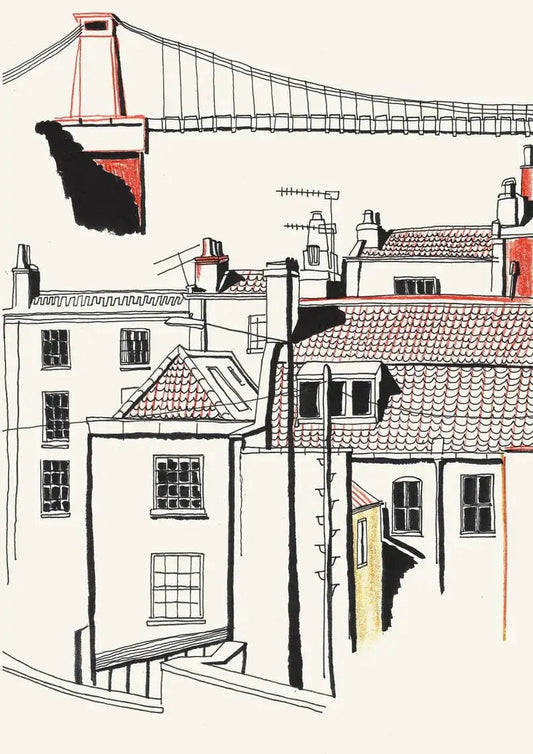 Print Giclee Print of View of Suspension Bridge Giclee Print of Bristol Scenes A4 (various designs) homeware shops bristol gift shops bristol Laurel Molly