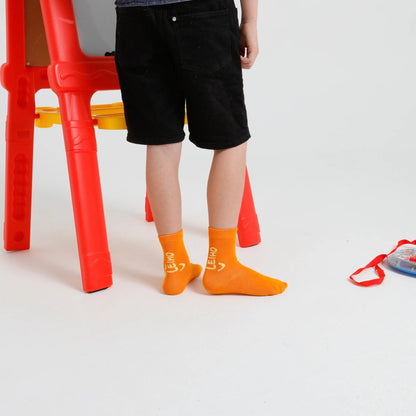 'Mini Change-Maker' Orange Smiley Bamboo Socks for Toddlers - (Age 2-4) homeware shops bristol gift shops bristol Leiho