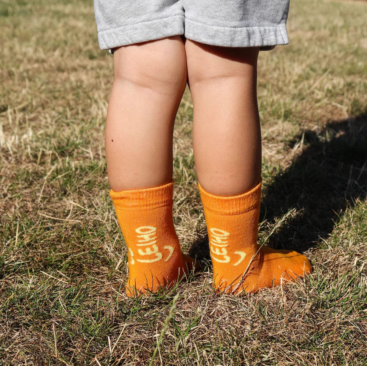 'Mini Change-Maker' Orange Smiley Bamboo Socks for Toddlers - (Age 2-4) homeware shops bristol gift shops bristol Leiho