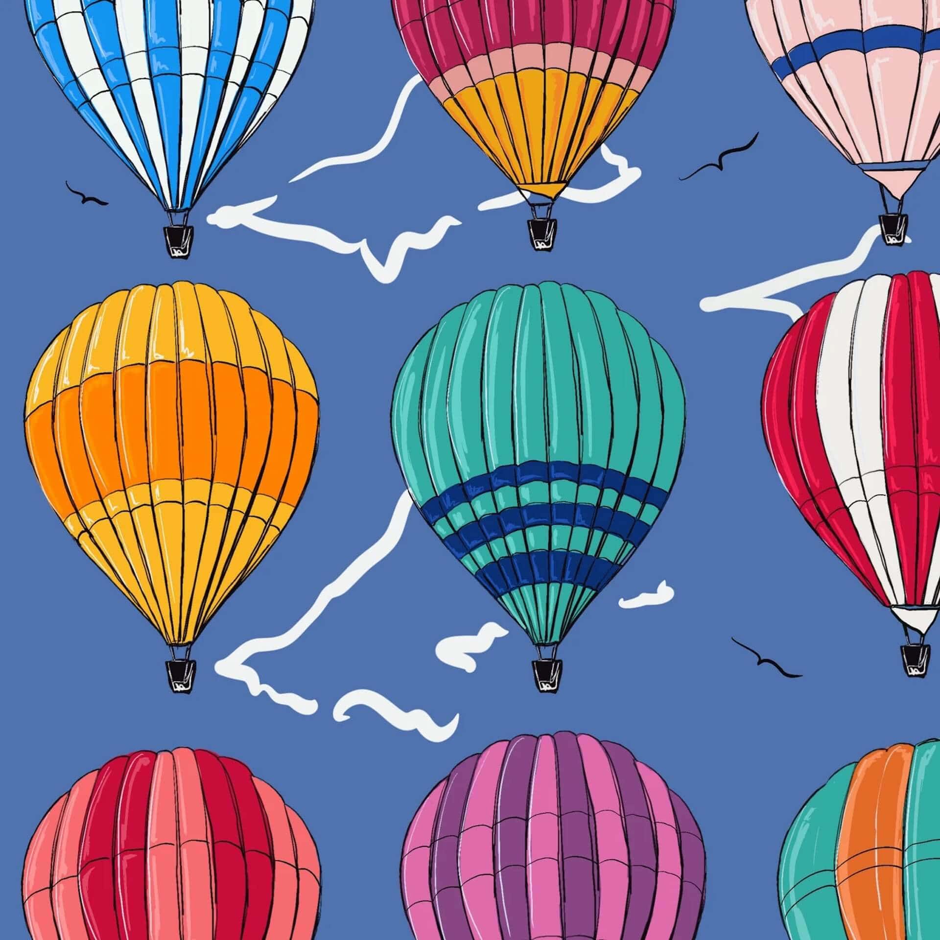 Bristol Balloons Art Print - Colourful Hot Air Balloon Wall Art (Various Sizes) homeware shops bristol gift shops bristol Made By Meg