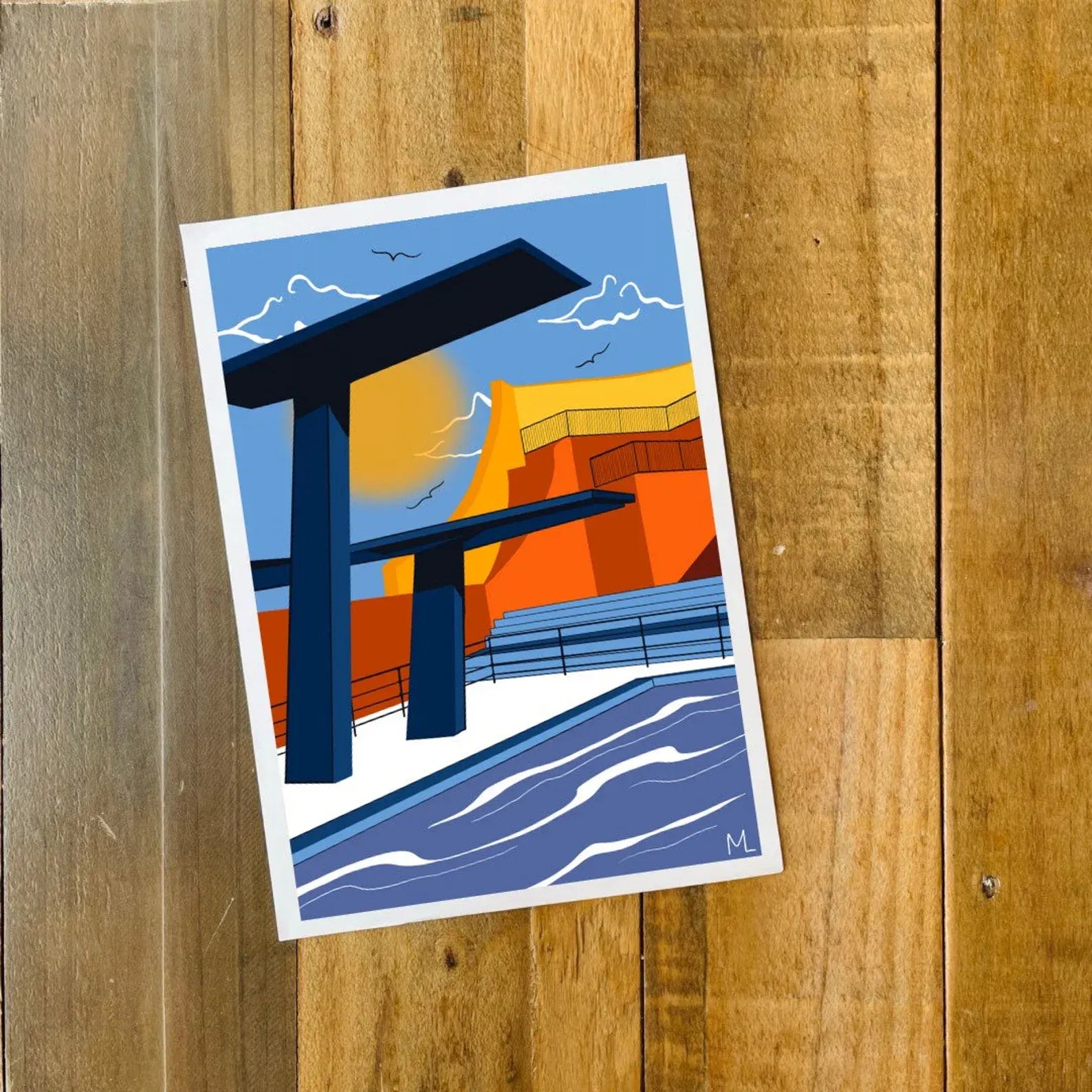 Bristol Greetings Card Portishead Lido Bristol Scenes - Greetings Cards (various styles) homeware shops bristol gift shops bristol Made By Meg