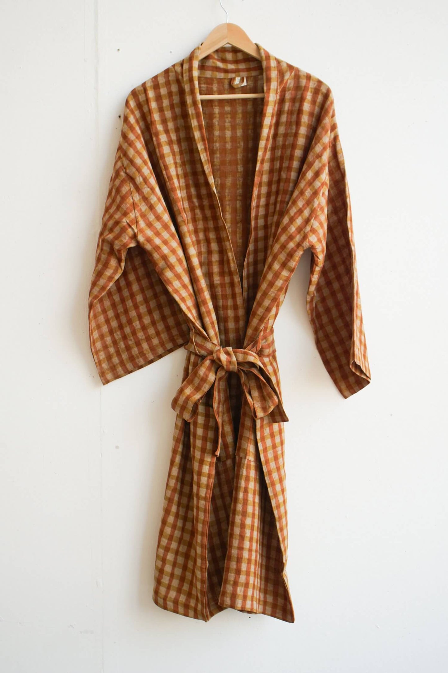 Robe Mali Robe/ Long Jacket - Gingham homeware shops bristol gift shops bristol Mahika Kala