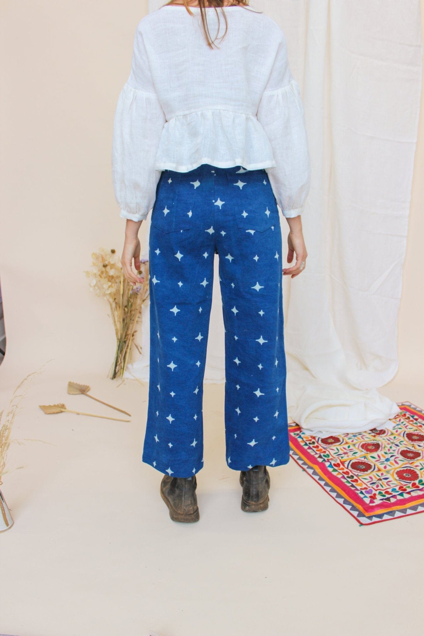 Trousers Twill Trousers in 'Piper Indigo' homeware shops bristol gift shops bristol Mahika Kala