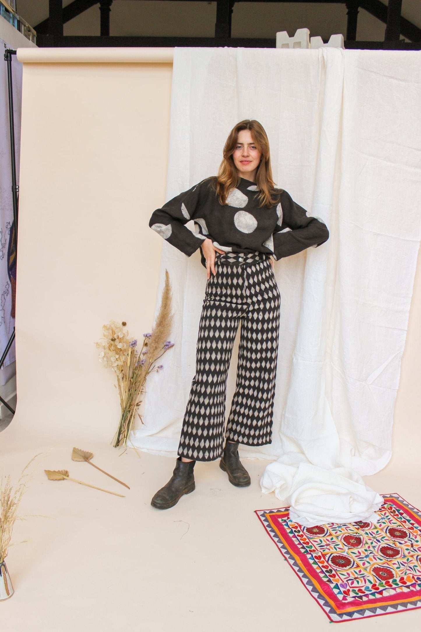 Trousers Twill Trousers in 'Piper Iron' homeware shops bristol gift shops bristol Mahika Kala