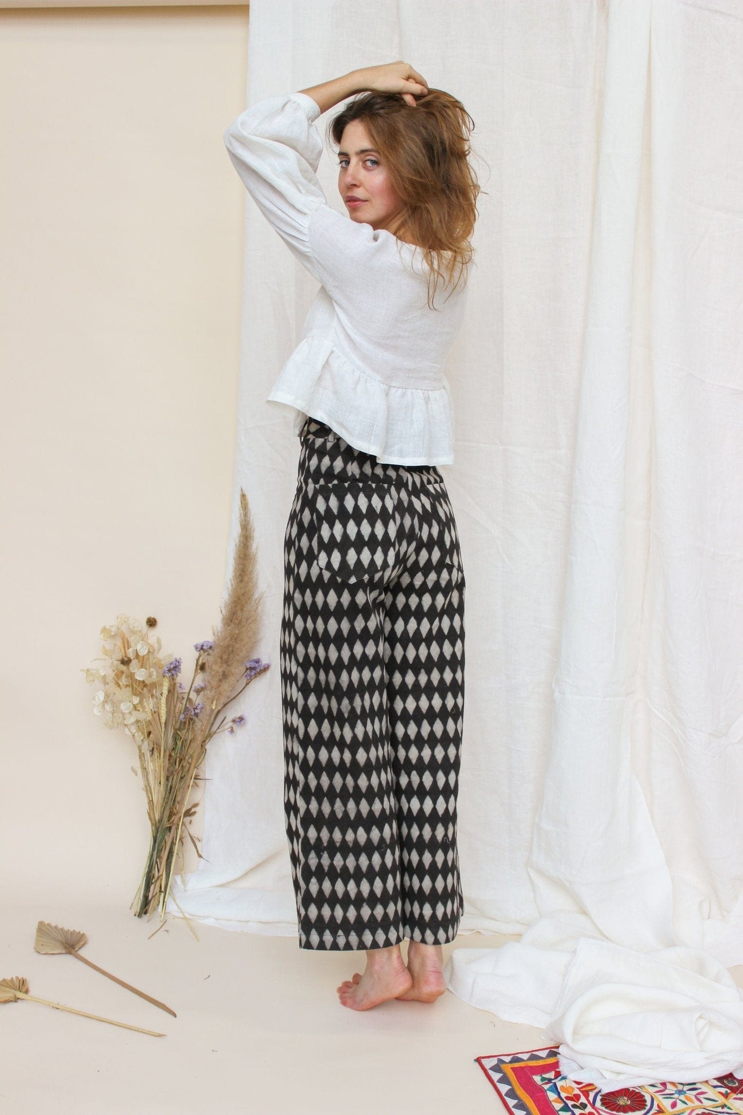 Trousers Twill Trousers in 'Piper Iron' homeware shops bristol gift shops bristol Mahika Kala