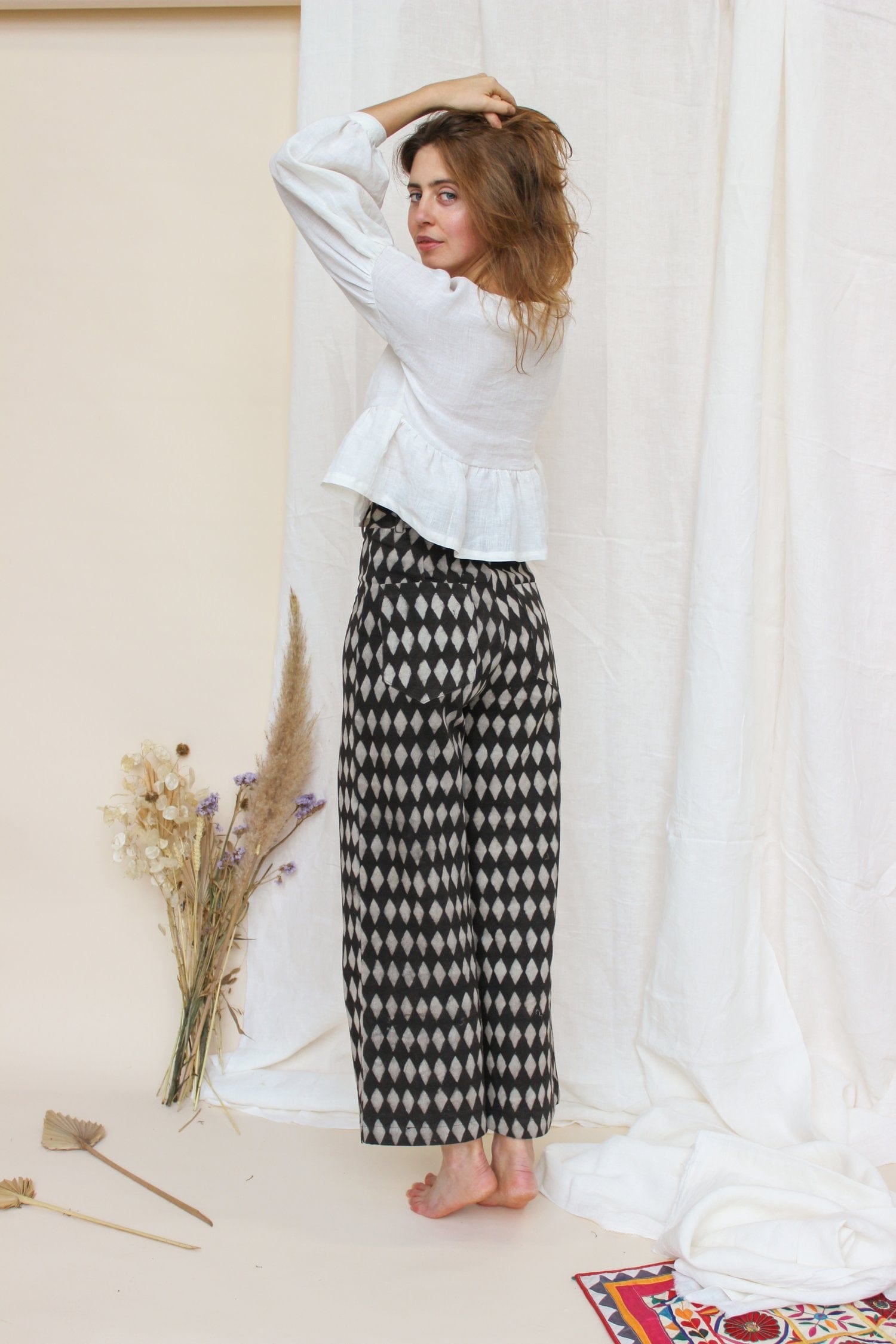 Trousers Twill Trousers in 'Piper Iron' homeware shops bristol gift shops bristol Mahika Kala