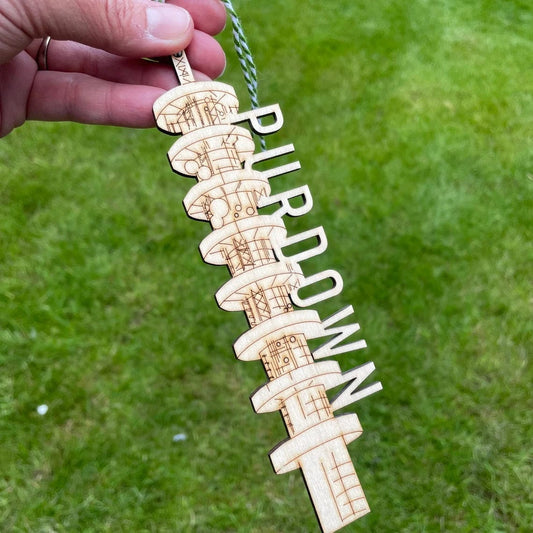 Bauble Purdown Bristol's Iconic Landmarks: Wooden 'Hangy Thingy' homeware shops bristol gift shops bristol Mustard Cuts