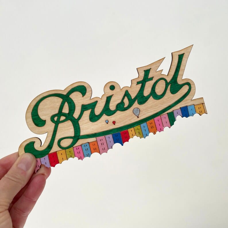 Magnet Green Bristol Magnets - Wooden (various designs) homeware shops bristol gift shops bristol Mustard Cuts