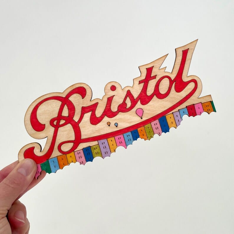 Magnet Red Bristol Magnets - Wooden (various designs) homeware shops bristol gift shops bristol Mustard Cuts