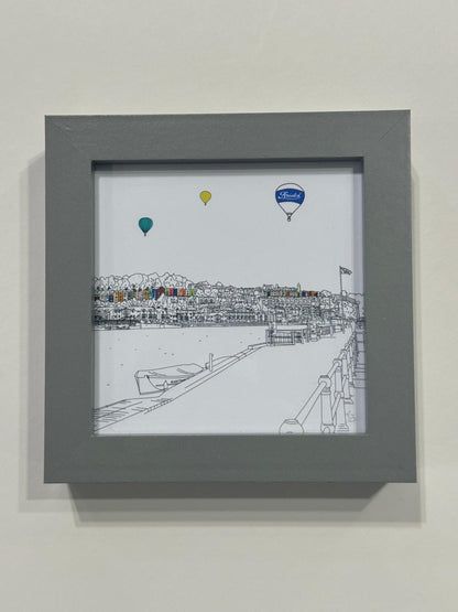 Print 10 x 10 cm Grey Frame Harbourside Giclee Print (various sizes) homeware shops bristol gift shops bristol Mustard Cuts