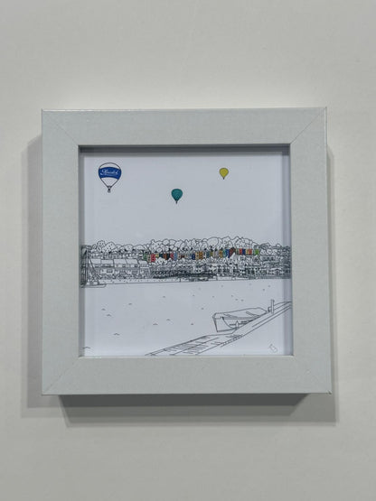 Print 10 x 10 cm White Frame Harbourside Giclee Print (various sizes) homeware shops bristol gift shops bristol Mustard Cuts