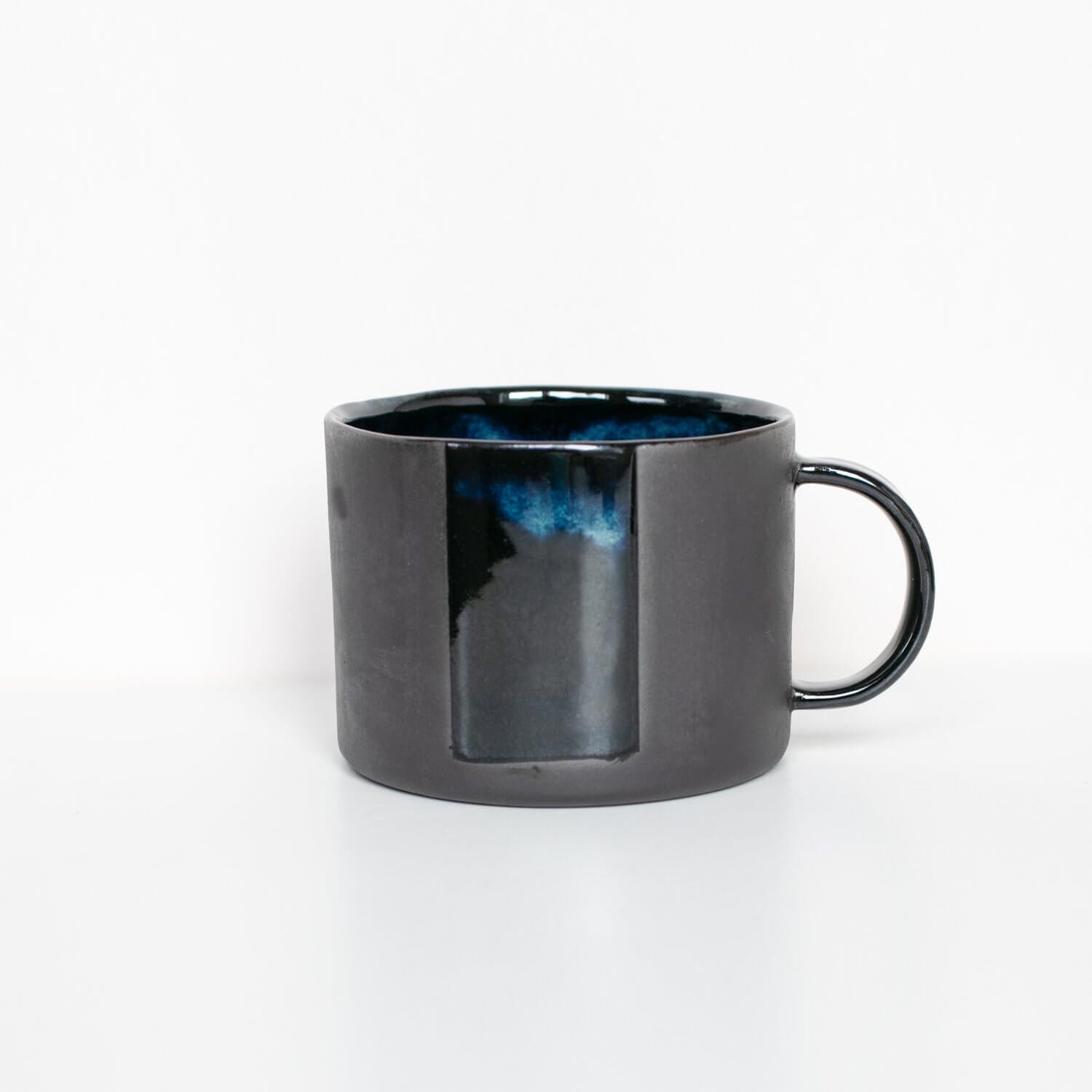 Medium Mug Dark Knight (new) Black Stoneware Mug (Various Glazes) homeware shops bristol gift shops bristol Naked Clay Ceramics